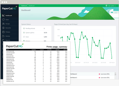 Admin Interface Reports, Papercut MF, Document Solutions, Xerox, Dealer, Reseller, Arroyo Grande, CA, HP, Epson