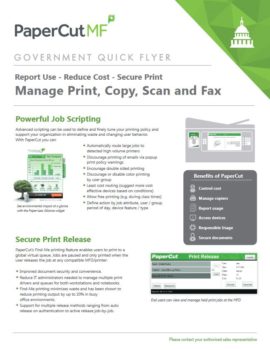 Government Flyer Cover, Papercut MF, Document Solutions, Xerox, Dealer, Reseller, Arroyo Grande, CA, HP, Epson