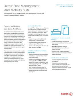 Mobility Suite Pdf Cover, mobile print, Xerox, Document Solutions, Xerox, Dealer, Reseller, Arroyo Grande, CA, HP, Epson